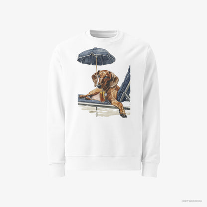 Dachshund Lying on a Sun Lounger White Sweatshirt