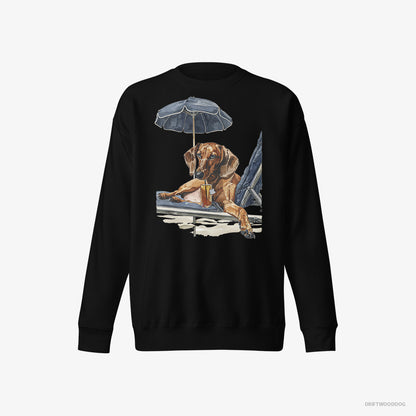 Dachshund Lying on a Sun Lounger Black Sweatshirt