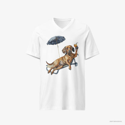 Dachshund Resting on a Beach Chair White T-Shirt