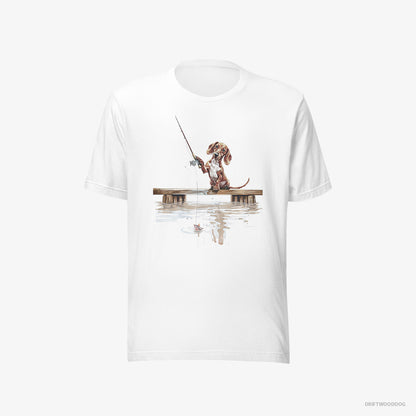 Dachshund with a Fishing Rod White T-Shirt