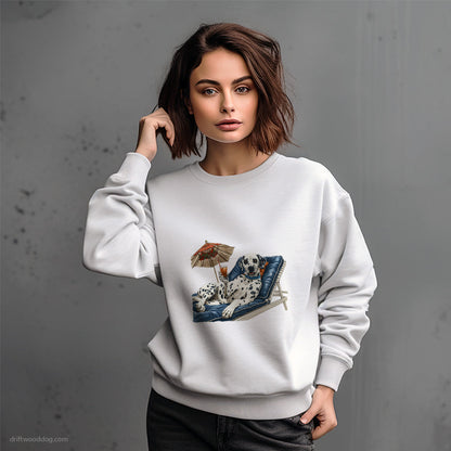 Dalmatian Relaxing on a Sunbed Sweatshirt – Dog-Themed Gifts for Dog Lovers