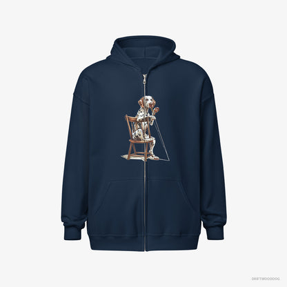 Dalmatian Ready for Fishing Navy Hoodie