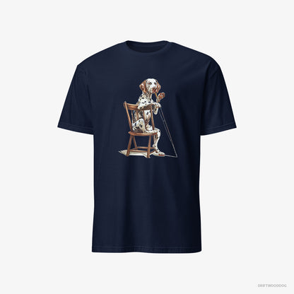 Dalmatian Ready for Fishing Navy T-Shirt