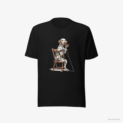 Dalmatian Ready for Fishing Black T-Shirt