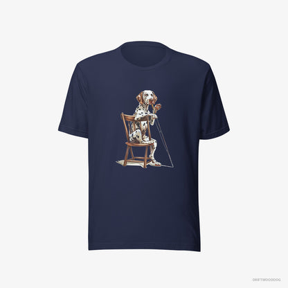 Dalmatian Ready for Fishing Navy T-Shirt