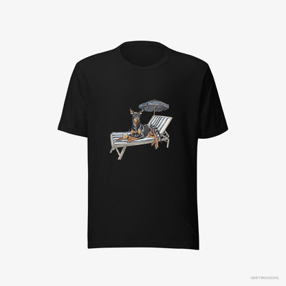 Dobermann Relaxing on a Sunbed Black T-Shirt