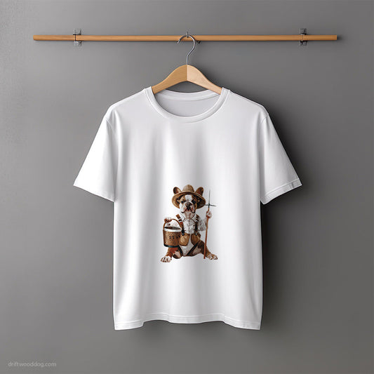 French Bulldog Dressed in Farmer's Clothes T-Shirt – Unisex Tee for Dog Lovers