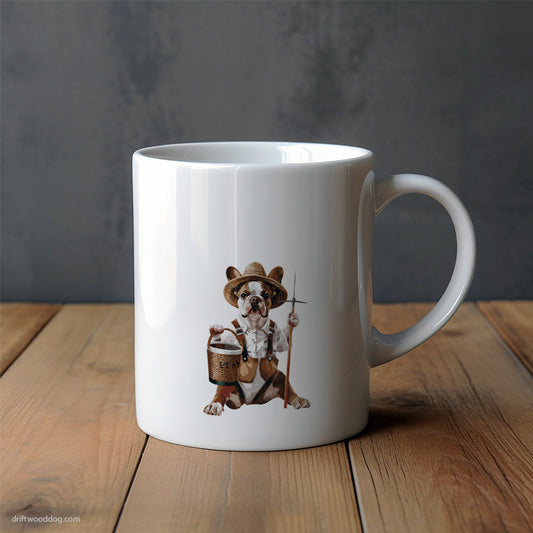 French Bulldog Dressed in Farmer's Clothes Mug – Unique Dog Cups | Dog-Themed Mugs