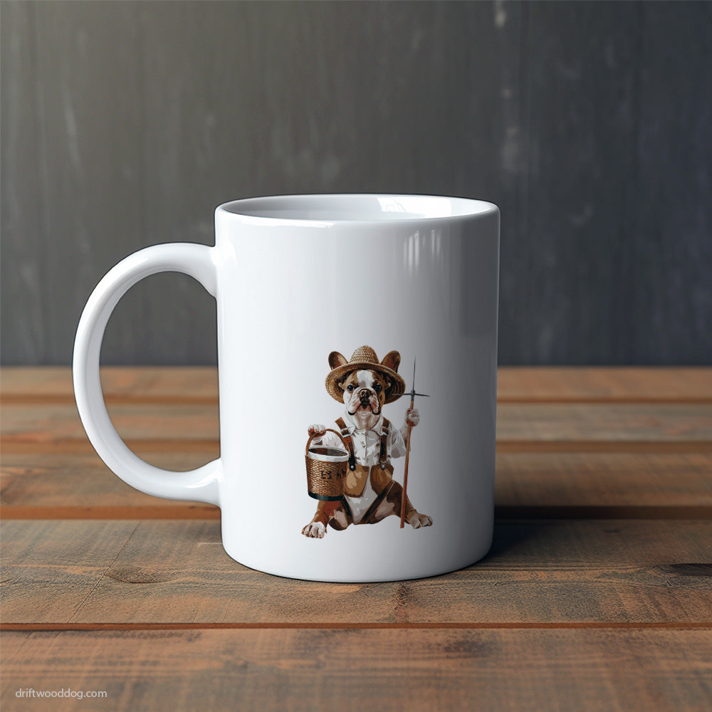 French Bulldog Dressed in Farmer's Clothes Mug – Cute Dog-Themed Mugs | Perfect Gifts for Dog Lovers