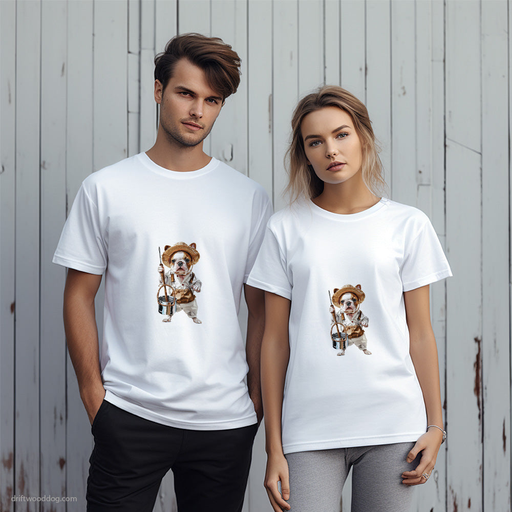 Little French Bulldog Dressed as a Farmer T-Shirt – Unique Dog T-Shirts for Pet Lovers