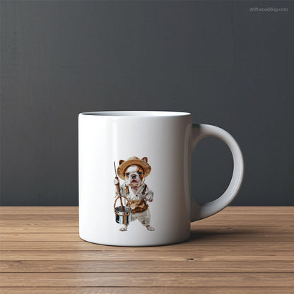 Little French Bulldog Dressed as a Farmer Mug – Custom Dog Mugs | Personalized Pet Mugs