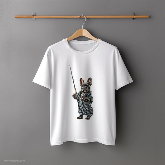 French Bulldog Fishing with a Rod T-Shirt – Unisex Tee for Dog Lovers