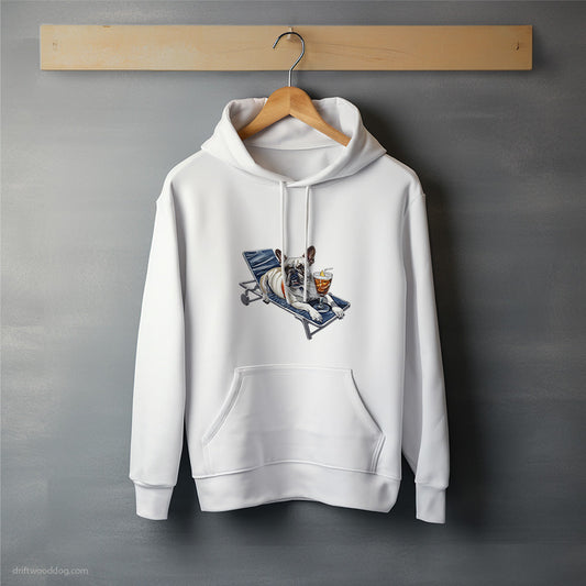 French Bulldog Relaxing on a Sunbed Hoodie – Unisex Hoodie for Dog Lovers