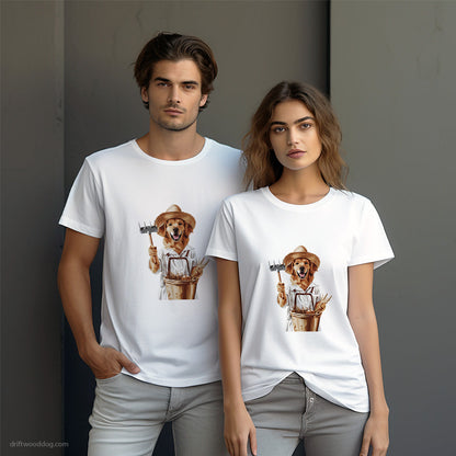 Golden Retriever Dressed as a Farmer T-Shirt – Dog-Themed Gifts for Dog Lovers