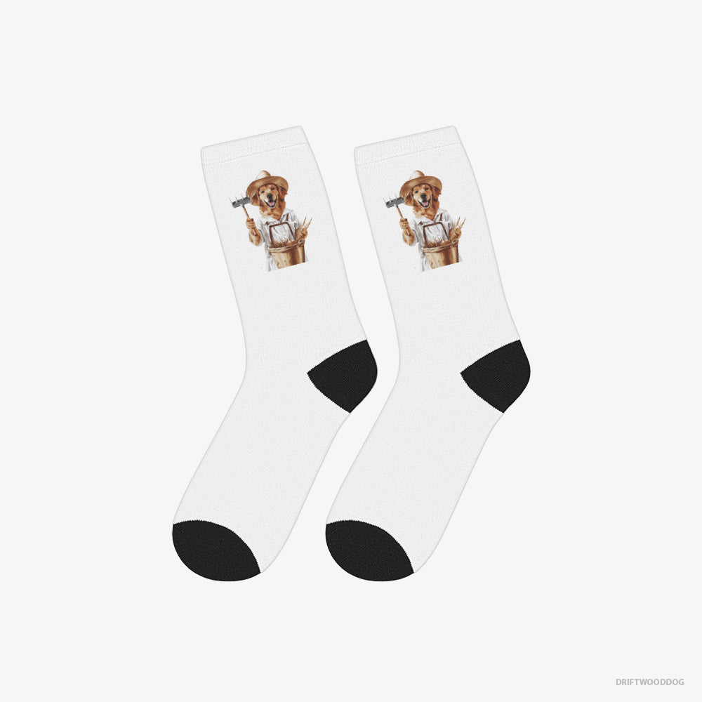 Golden Retriever Dressed as a Farmer – Socks White – Classic