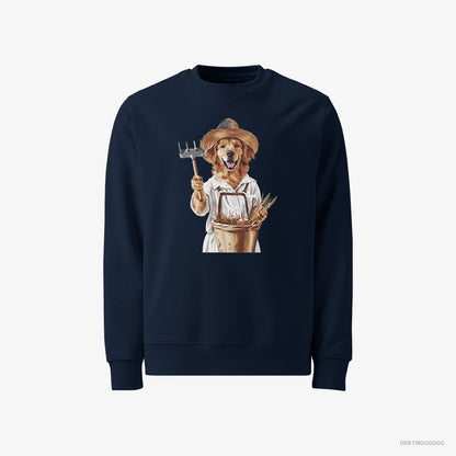 Golden Retriever Dressed as a Farmer Navy Sweatshirt