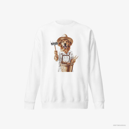 Golden Retriever Dressed as a Farmer White Sweatshirt