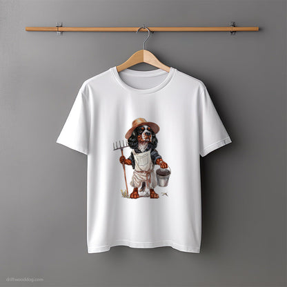 Cavalier King Charles Spaniel as a Happy Farmer T-Shirt – Unisex Tee for Dog Lovers