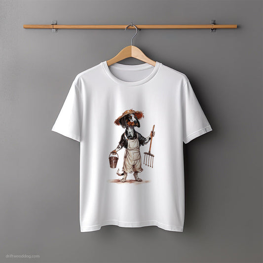 Dalmatian Dressed as a Farmer T-Shirt – Unisex Tee for Dog Lovers