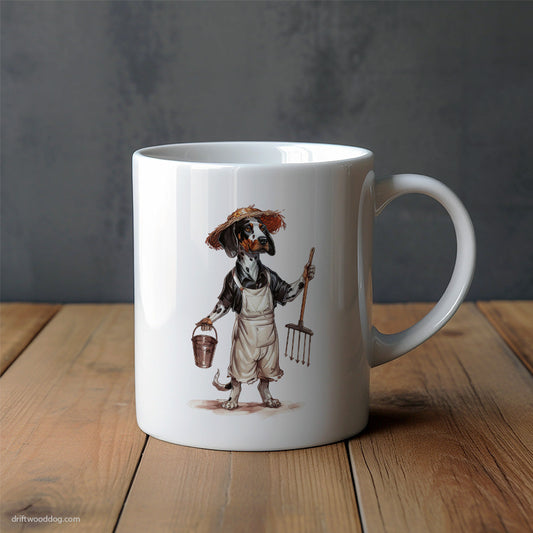 Dalmatian Dressed as a Farmer Mug – Unique Dog Cups | Dog-Themed Mugs