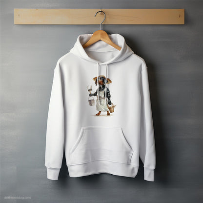 Funny Dobermann Dressed as a Farmer Hoodie – Unisex Hoodie for Dog Lovers