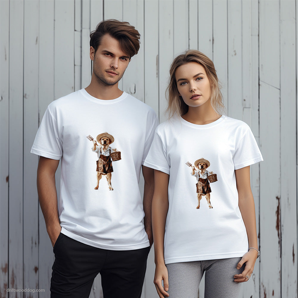 Labrador Retriever Dressed as a Farmer T-Shirt – Unique Dog T-Shirts for Pet Lovers