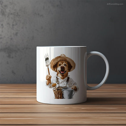 Labrador Retriever as a Happy Farmer Mug – Funny Dog Coffee Mugs | Quirky Canine Drinkware