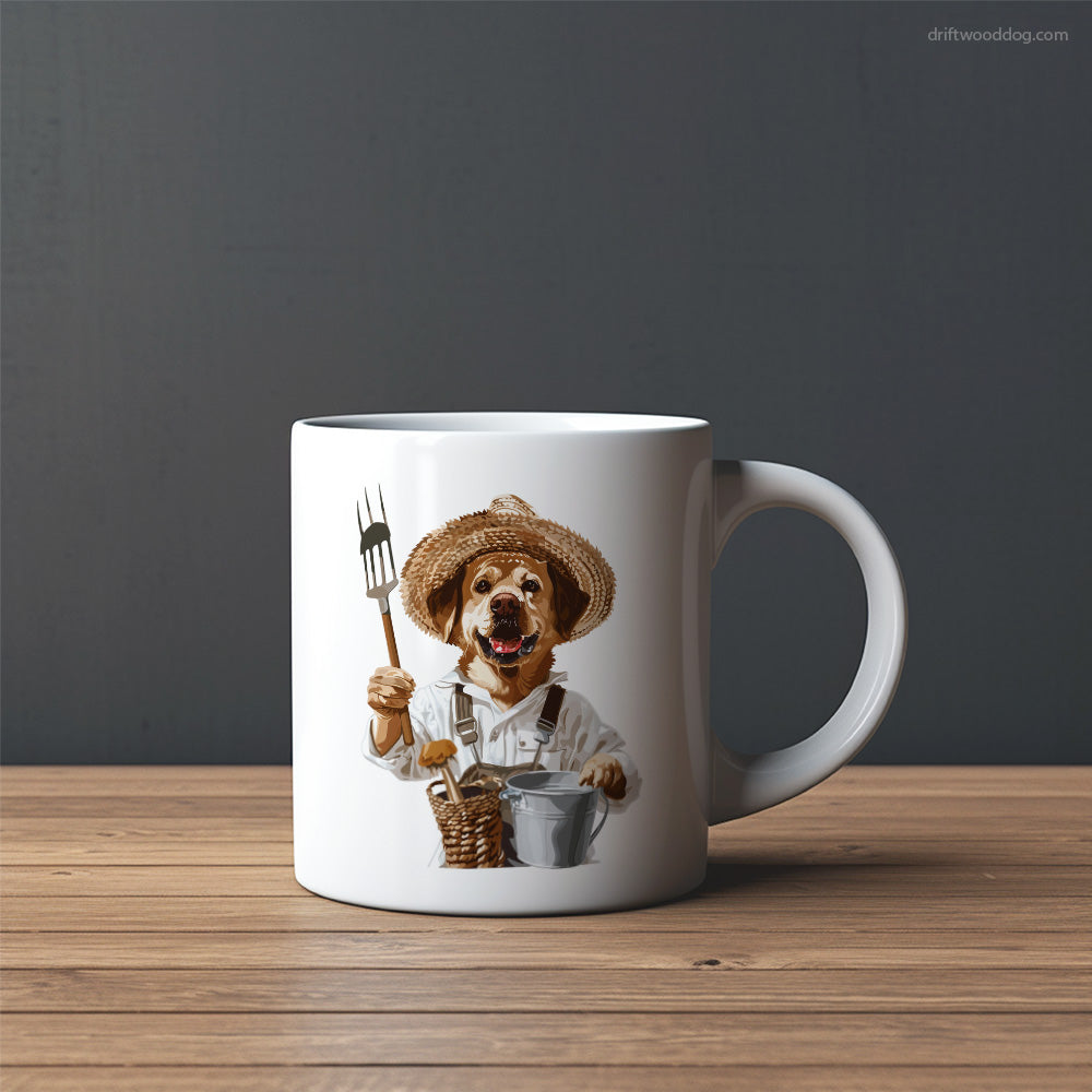 Labrador Retriever as a Happy Farmer Mug – Custom Dog Mugs | Personalized Pet Mugs