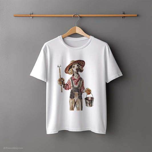 Poodle Dressed in Farmer's Clothes T-Shirt – Unisex Tee for Dog Lovers