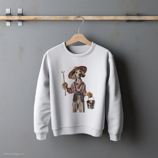 Poodle Dressed in Farmer's Clothes Sweatshirt – Unisex Sweatshirt for Dog Lovers