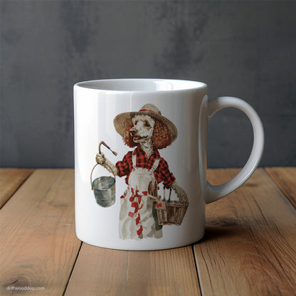 Poodle as a Happy Farmer Mug – Unique Dog Cups | Dog-Themed Mugs