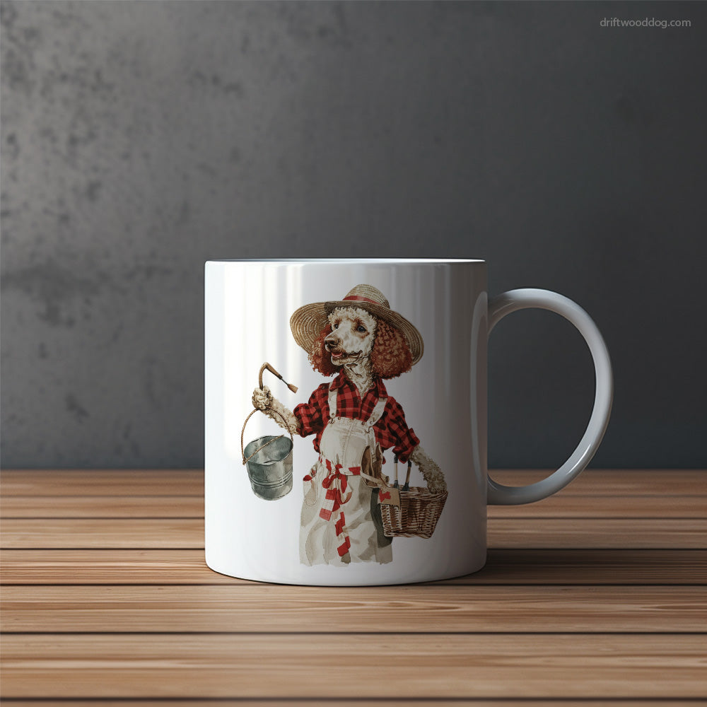 Poodle as a Happy Farmer Mug – Funny Dog Coffee Mugs | Quirky Canine Drinkware