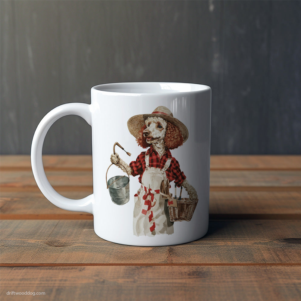 Poodle as a Happy Farmer Mug – Cute Dog-Themed Mugs | Perfect Gifts for Dog Lovers