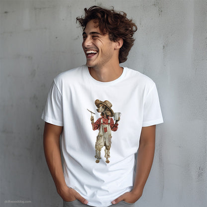 Cute Poodle Dressed as a Farmer T-Shirt – Dog T-Shirt for Men