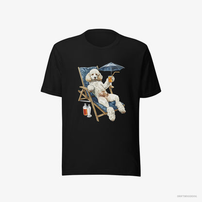 Poodle Relaxing on a Sunbed Black T-Shirt