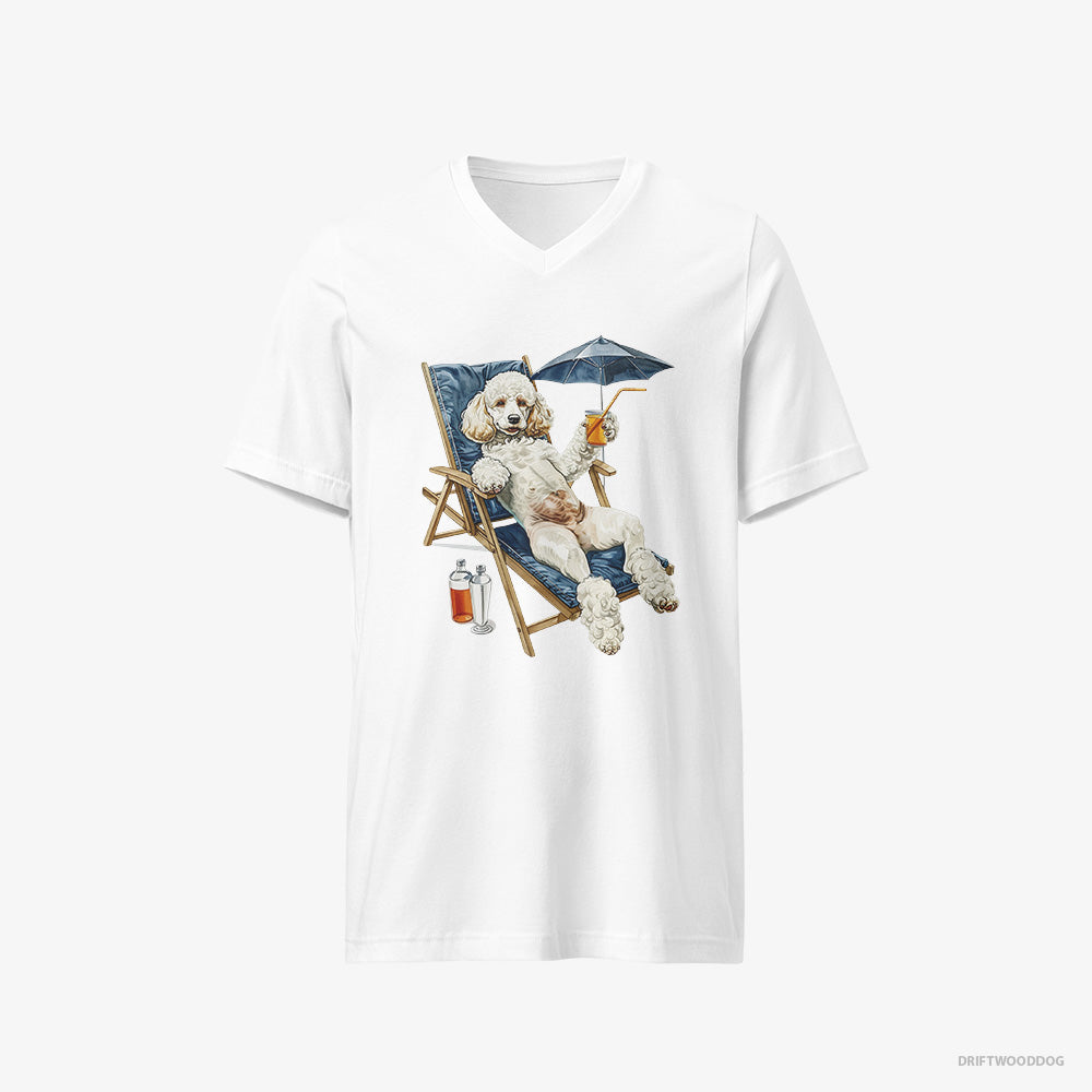 Poodle Relaxing on a Sunbed V-Neck T-Shirt