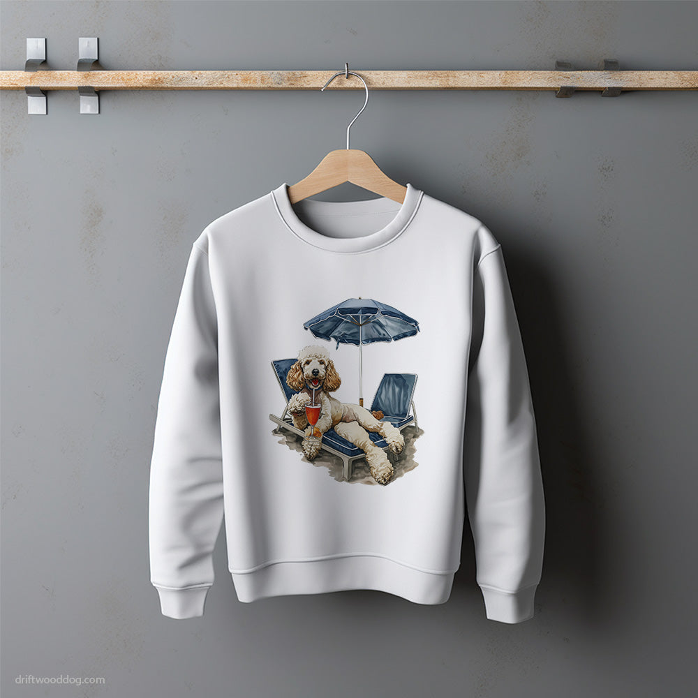 Poodle Resting on a Beach Chair Sweatshirt – Unisex Sweatshirt for Dog Lovers