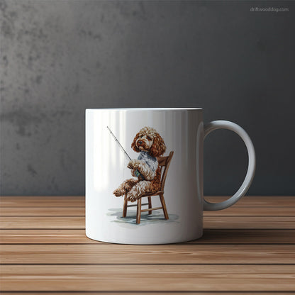 Poodle with a Fishing Rod Mug – Funny Dog Coffee Mugs | Quirky Canine Drinkware