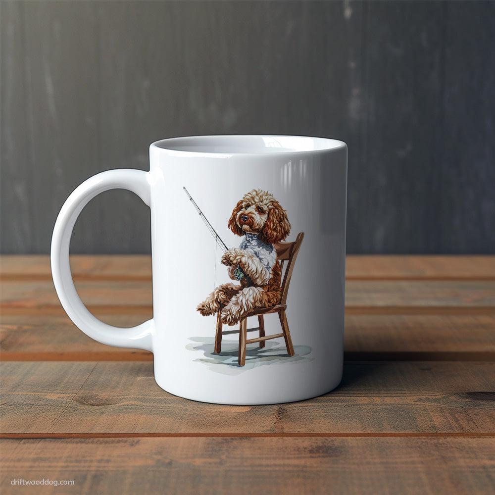 Poodle with a Fishing Rod Mug – Cute Dog-Themed Mugs | Perfect Gifts for Dog Lovers