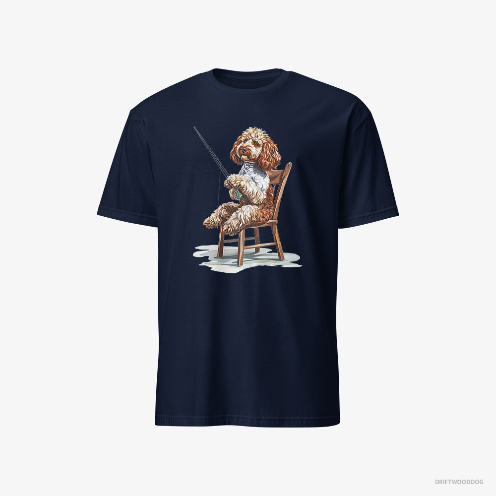 Poodle with a Fishing Rod – Men's T-Shirt Navy – Classic