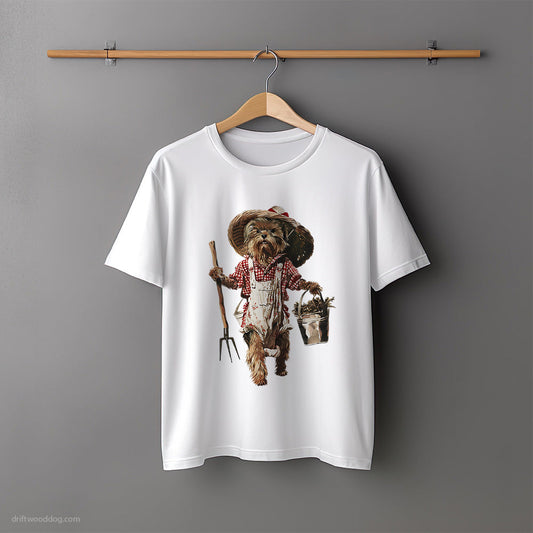 Yorkshire Terrier Dressed in Farmer's Clothes T-Shirt – Unisex Tee for Dog Lovers