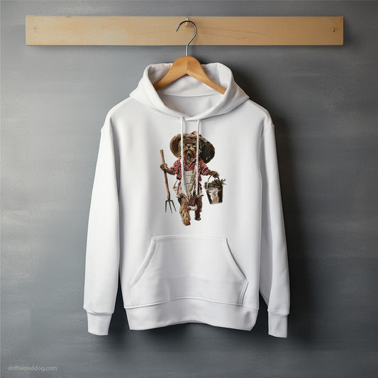 Yorkshire Terrier Dressed in Farmer's Clothes Hoodie – Unisex Hoodie for Dog Lovers