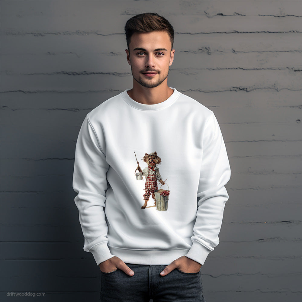 Yorkshire Terrier as a Happy Farmer Sweatshirt – Unique Dog Sweatshirt for Men