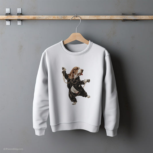 Basset Hound Dancing in Chains Sweatshirt – Unisex Sweatshirt for Dog Lovers