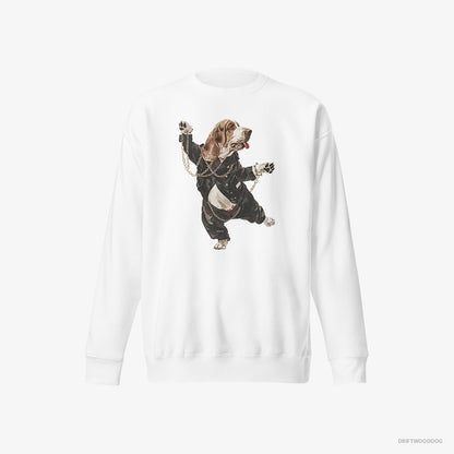 Basset Hound Dancing in Chains White Sweatshirt