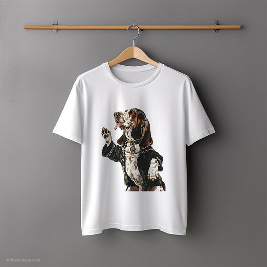 Basset Hound Raving to Techno T-Shirt – Unisex Tee for Dog Lovers