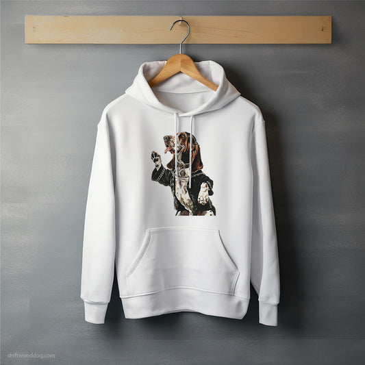 Basset Hound Raving to Techno Hoodie – Unisex Hoodie for Dog Lovers