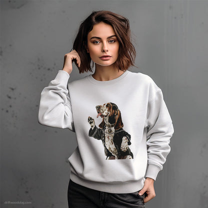 Basset Hound Raving to Techno Sweatshirt – Dog-Themed Gifts for Dog Lovers