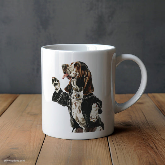 Basset Hound Raving to Techno Mug – Unique Dog Cups | Dog-Themed Mugs