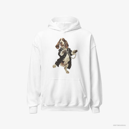 Basset Hound Grooving in Black White Hoodie